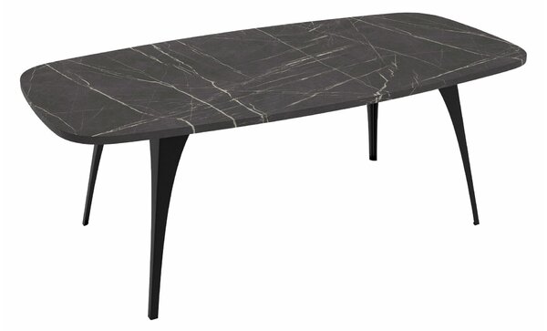Dohányzóasztal Oswego 125, Fém, 45x60cm, Fekete márvány, Fekete