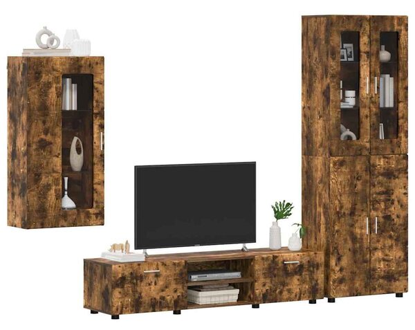 VidaXL TV szekrény garnitúra FLORIN 3 pcs Füstölt tölgy Faanyag