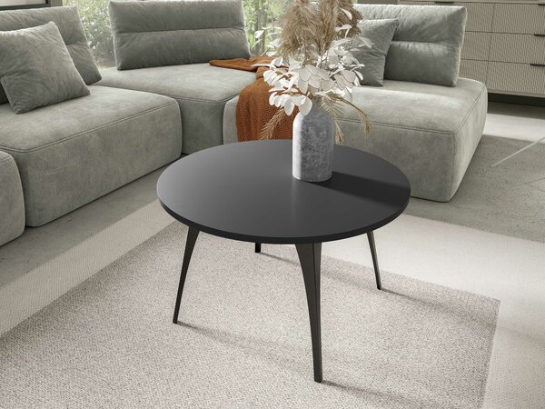 Dohányzóasztal Oswego 126, Fém, 45cm, Fekete