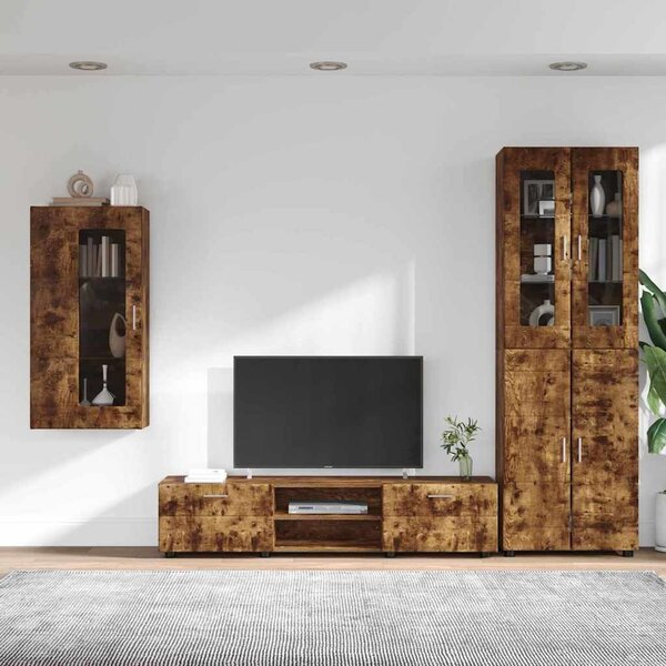 VidaXL TV szekrény garnitúra FLORIN 3 pcs Füstölt tölgy Faanyag