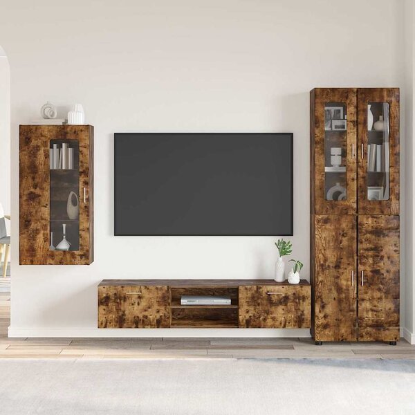 VidaXL TV szekrény garnitúra FLORIN 3 pcs Füstölt tölgy Faanyag