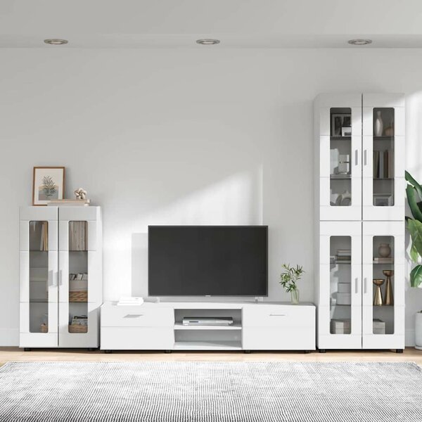 VidaXL TV szekrény garnitúra FLORIN 3 db Fehér Szerelt Fa