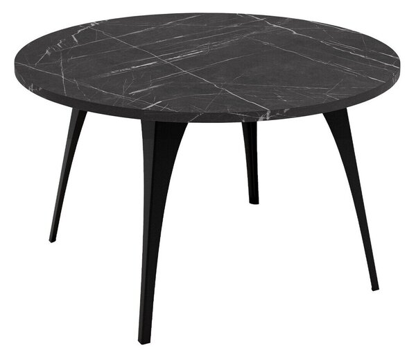 Dohányzóasztal Oswego 126, Fém, 45cm, Fekete, Fekete márvány