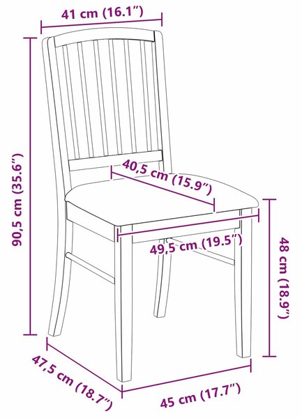 VidaXL Étkező Székek 2 pcs Világos Barna 50 x 52,5 x 91 cm