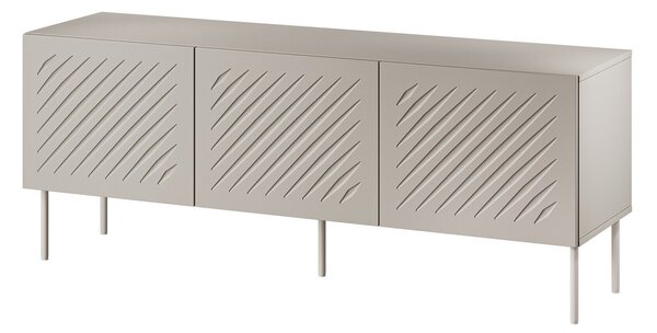 TV-állvány Tolfelo 102, Közepes sűrűségű farostlemez, Laminált forgácslap, 60x151x40cm, Bézs
