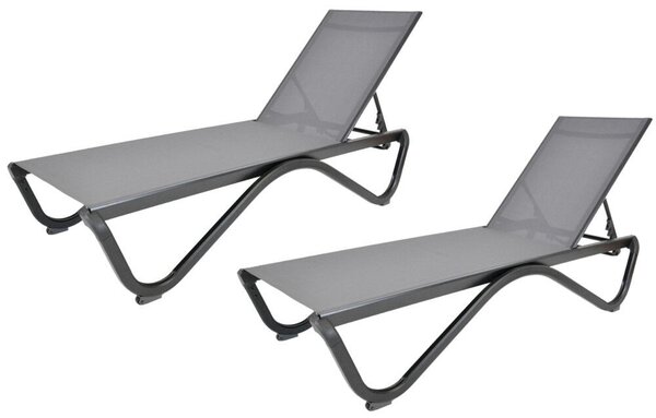 Rojaplast ZWL-515 DUO alumínium napozóágy szett – szürke (2 db)