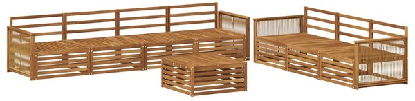 VidaXL Kültéri kanapé szett 8 pcs Természetes Tömör Akácfa