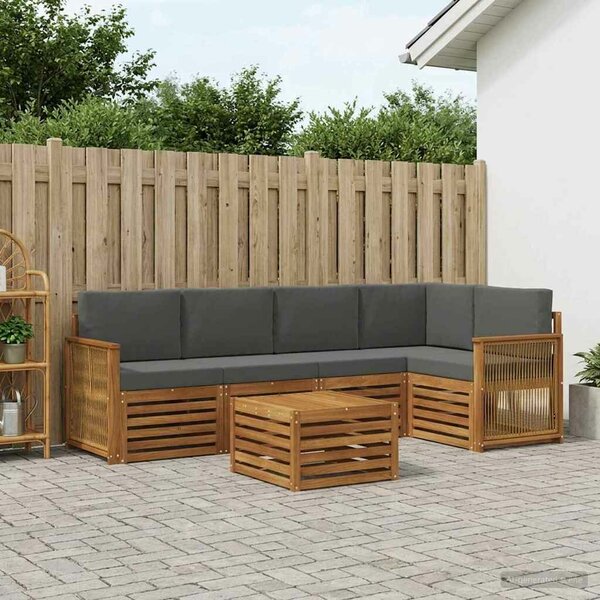 VidaXL Szegmentált kanapé szett párnával 5 pcs Természetes és antracit