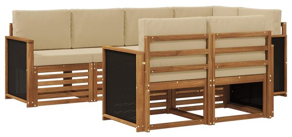 VidaXL Szegmentált kanapé szett párnával 6 pcs Természetes