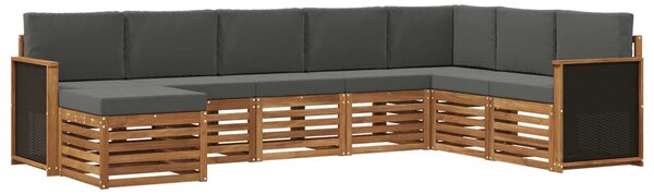 VidaXL Kültéri kanapé szett párnával 6 pcs Természetes és antracit