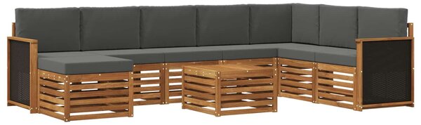 VidaXL Kültéri kanapé szett párnával 7 pcs Természetes és antracit