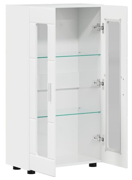 VidaXL Széf FLORIN 55,5 x 29 x 100 cm Magas Fényű Fehér Szerelt Fa