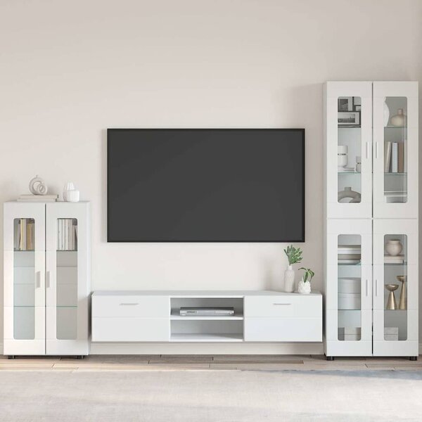 VidaXL Széf FLORIN 55,5 x 29 x 100 cm Magas Fényű Fehér Szerelt Fa