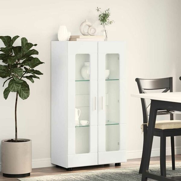 VidaXL Széf FLORIN 55,5 x 29 x 100 cm Magas Fényű Fehér Szerelt Fa