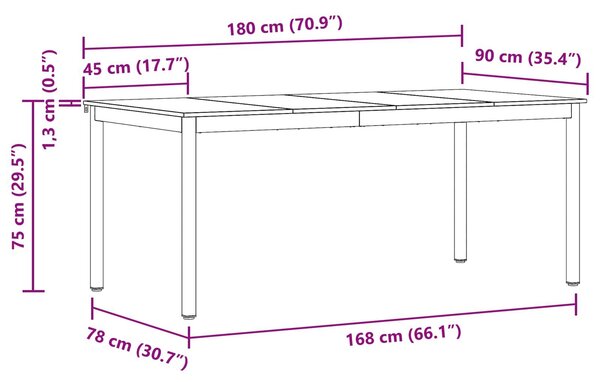 VidaXL Étkezőasztalok 180 x 90 x 75 cm Szerelt Fa Négyszögletes