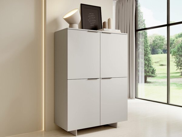 Könyvespolc Flotei 103, Zárt, Laminált forgácslap, 145x100x42cm, Bézs