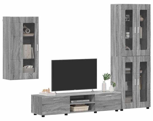 VidaXL TV szekrény garnitúra FLORIN 3 db Szürke Sonoma Szerelt Fa