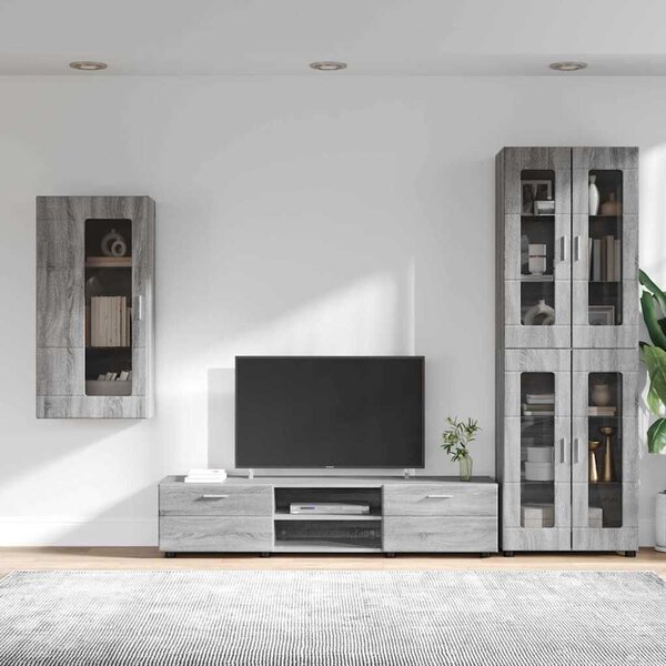 VidaXL TV szekrény garnitúra FLORIN 3 db Szürke Sonoma Szerelt Fa