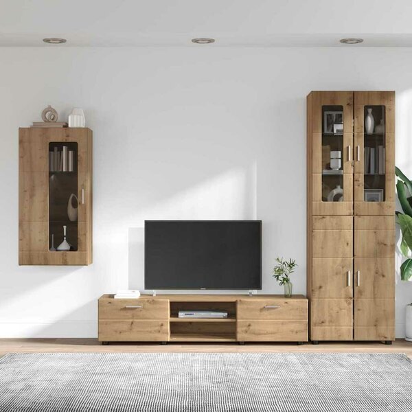 VidaXL TV szekrény garnitúra FLORIN 3 db Artisan tölgy Szerelt Fa