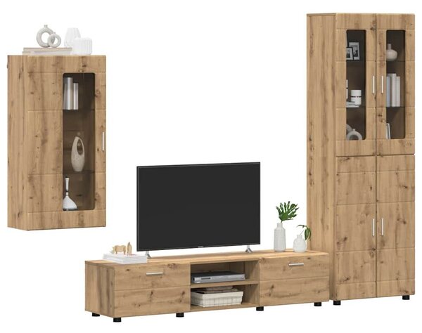 VidaXL TV szekrény garnitúra FLORIN 3 db Artisan tölgy Szerelt Fa