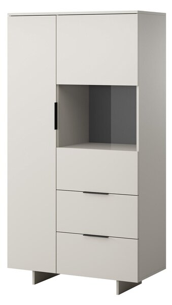 Könyvespolc Flotei 108, Zárt, Fiókokkal, Ajtókkal, Laminált forgácslap, 170x90x42cm, Bézs