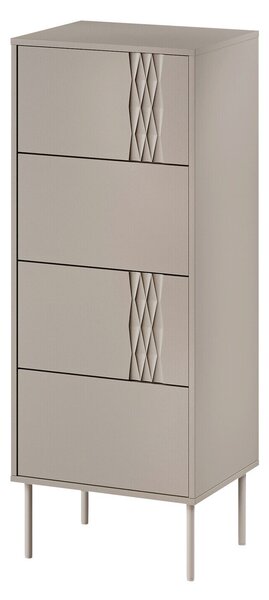 Komód Tolete 102, Laminált forgácslap, 125x50x40cm, Bézs