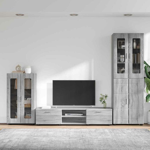 VidaXL TV szekrény garnitúra FLORIN 3 db Szürke Sonoma Szerelt Fa