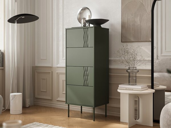 Komód Tolete 102, Laminált forgácslap, 125x50x40cm, Zöld