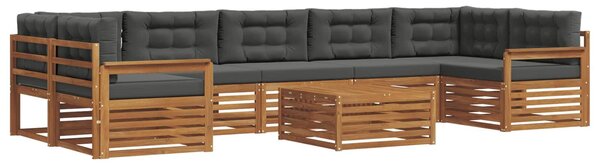 VidaXL Kültéri kanapé szett párnával 8 pcs Természetes és antracit