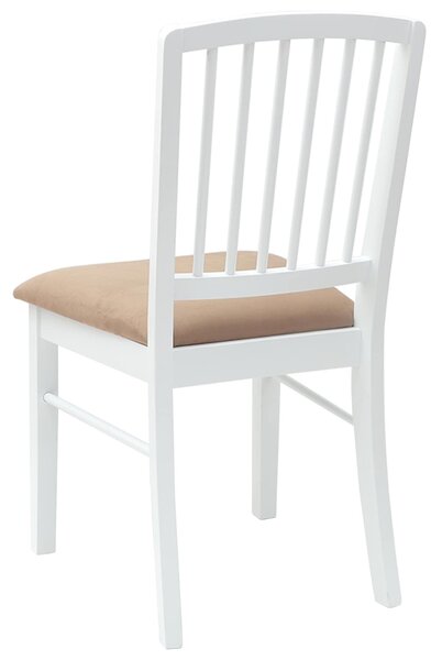 VidaXL Étkező Székek 2 pcs Fehér 50 x 52,5 x 91 cm Tömör Gumi Fa