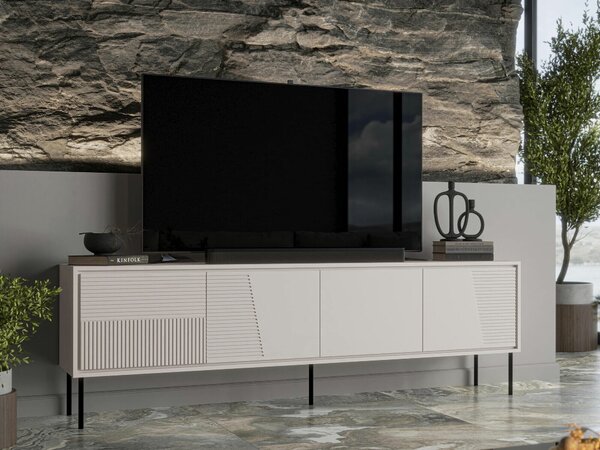 TV-állvány Charlotte 209, Közepes sűrűségű farostlemez, Laminált forgácslap, 61x200x38cm, Kasmír