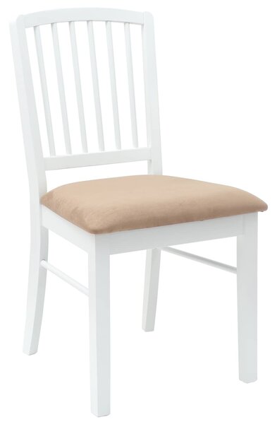 VidaXL Étkező Székek 2 pcs Fehér 50 x 52,5 x 91 cm Tömör Gumi Fa