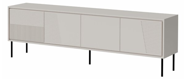 TV-állvány Charlotte 209, Közepes sűrűségű farostlemez, Laminált forgácslap, 61x200x38cm, Kasmír