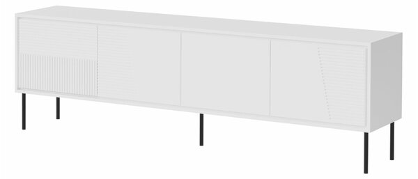 TV-állvány Charlotte 209, Közepes sűrűségű farostlemez, Laminált forgácslap, 61x200x38cm, Fehér