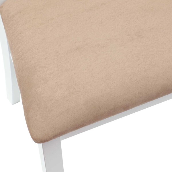 VidaXL Étkező Székek 2 pcs Fehér 50 x 52,5 x 91 cm Tömör Gumi Fa