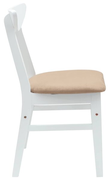 VidaXL Étkező Székek 2 pcs Fehér 42 x 47.5 x 81 cm Tömör Gumi Fa