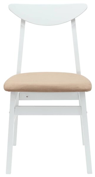 VidaXL Étkező Székek 2 pcs Fehér 42 x 47.5 x 81 cm Tömör Gumi Fa