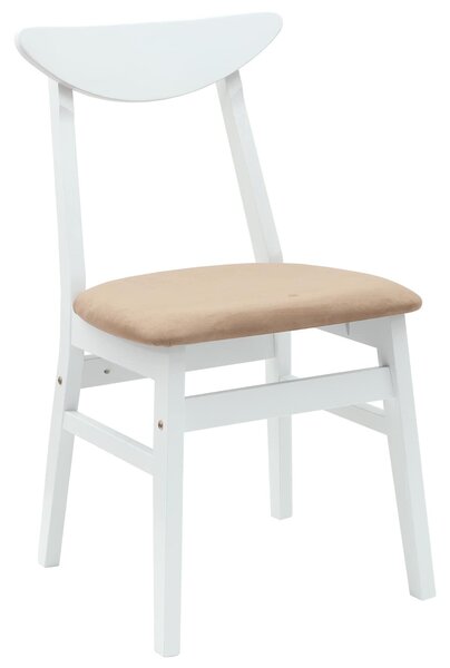 VidaXL Étkező Székek 2 pcs Fehér 42 x 47.5 x 81 cm Tömör Gumi Fa