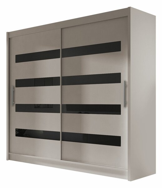Gardróbszekrény Closico Pallor XI, Laminált forgácslap, 215x180x58cm, Fekete, Kasmír
