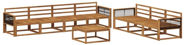 VidaXL Kültéri kanapé szett 8 pcs Természetes Tömör Akácfa