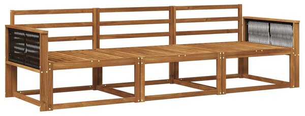 VidaXL Kültéri kanapé szett 3 pcs Természetes Tömör Akácfa