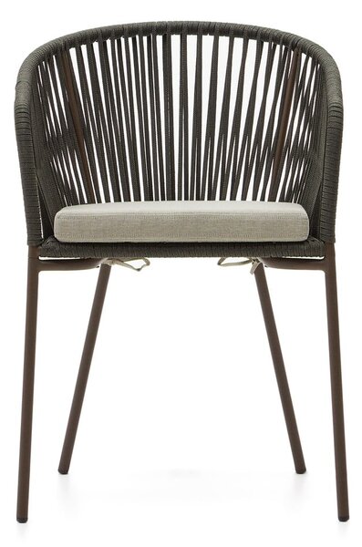 Zöld fém-párnázott kerti szék Yanet – Kave Home