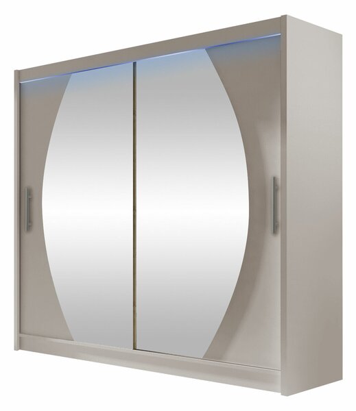 Gardróbszekrény Closico Pallor IV, Laminált forgácslap, 215x180x58cm, Kasmír
