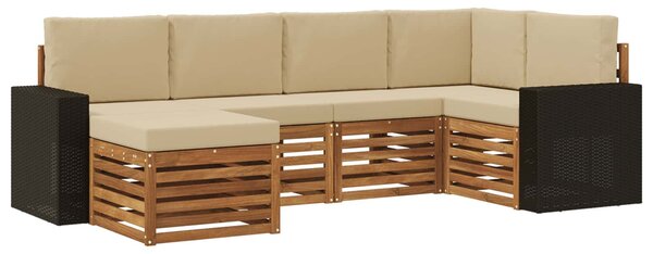 VidaXL Szegmentált kanapé szett párnával 6 pcs Természetes és bézs