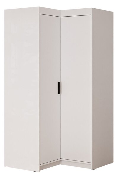 Sarokszekrény Novduni 116, Laminált forgácslap, 191x98x98cm, Fehér