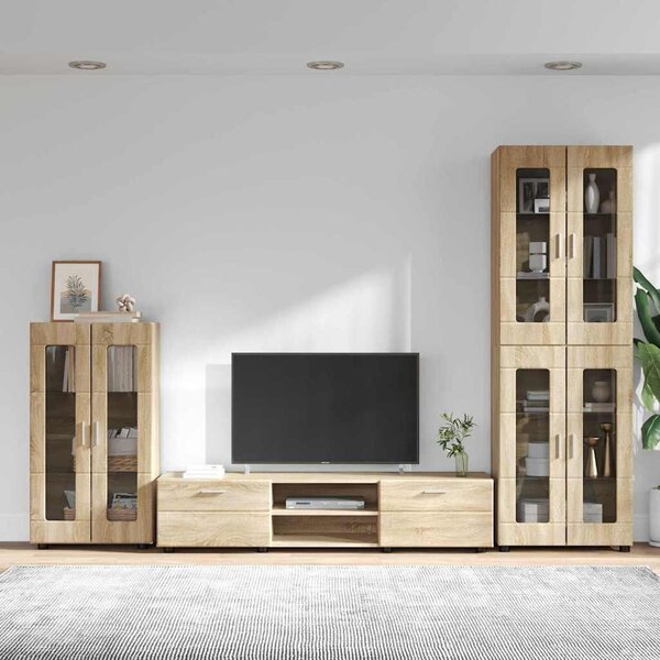 VidaXL TV szekrény garnitúra FLORIN 3 db Sonoma tölgy Szerelt Fa