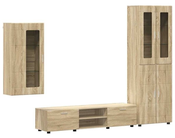 VidaXL TV szekrény garnitúra fiókkal FLORIN 3 pcs Sonoma tölgy Faanyag