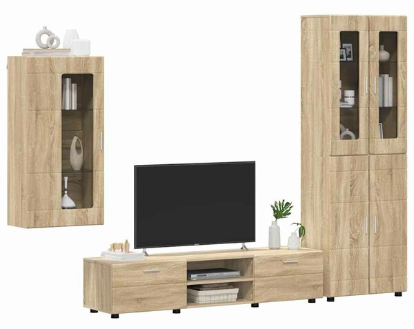 VidaXL TV szekrény garnitúra fiókkal FLORIN 3 pcs Sonoma tölgy Faanyag