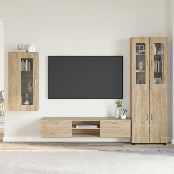 VidaXL TV szekrény garnitúra fiókkal FLORIN 3 pcs Sonoma tölgy Faanyag