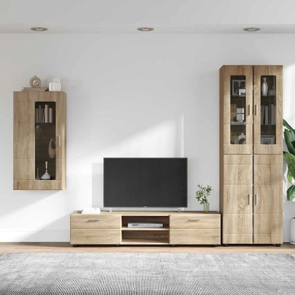 VidaXL TV szekrény garnitúra fiókkal FLORIN 3 pcs Sonoma tölgy Faanyag